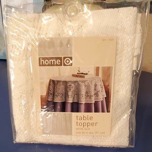 WHITE LACE TABLE TOPPER - 36" diagonal